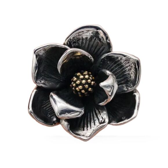 King Baby Solid Sterling Silver Magnolia Flower Ring.             | Size:7 | - Picture 6 of 10